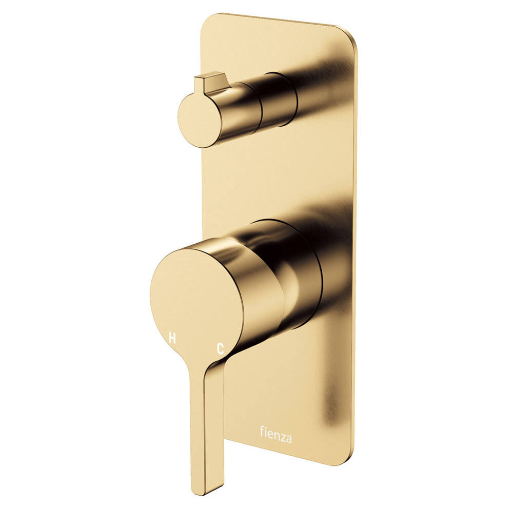 Sansa Wall Diverter Mixer, Rect Plate, Urban Brass