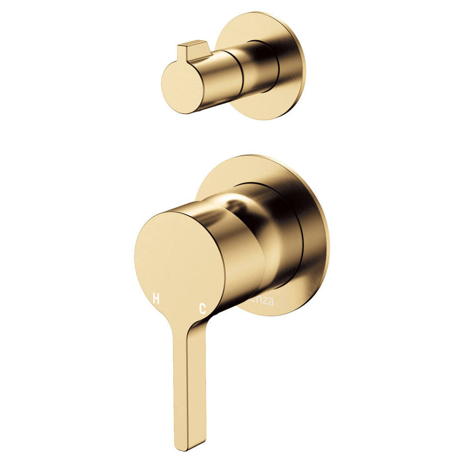 Sansa Wall Diverter Mixer, Small Rnd Plates, Urban Brass