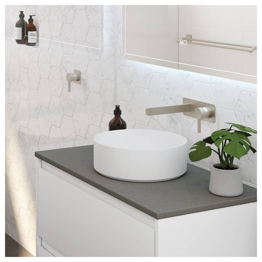 Sansa Wall Basin Mixer Set, Brushed Nickel