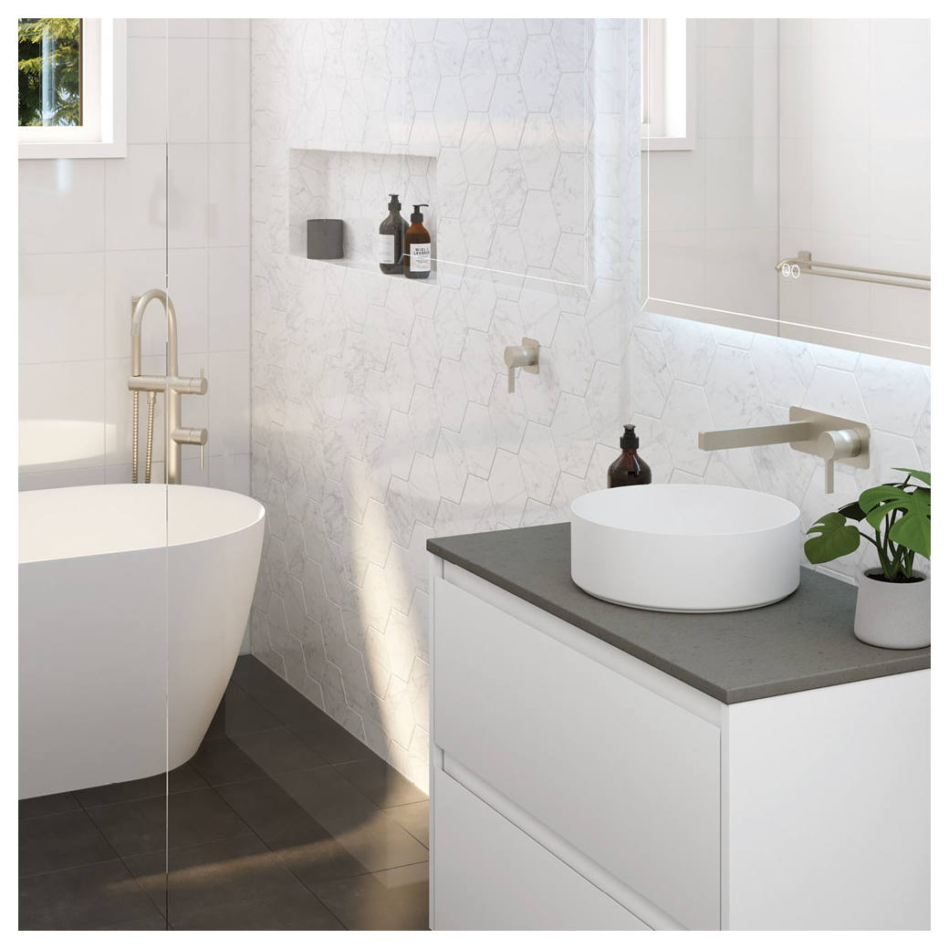 Sansa Wall Basin Mixer Set, Brushed Nickel