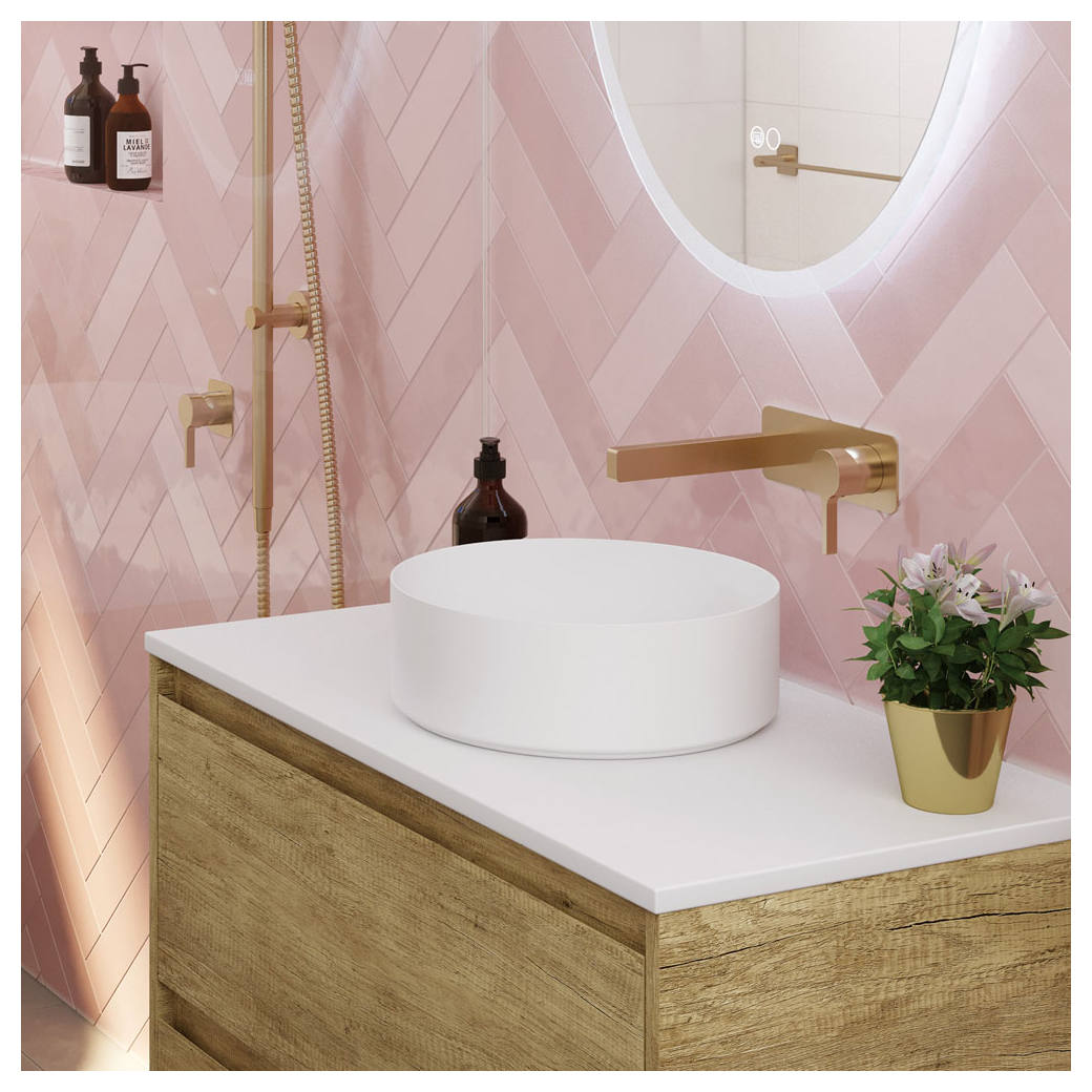 Sansa Wall Basin Mixer Set, Urban Brass