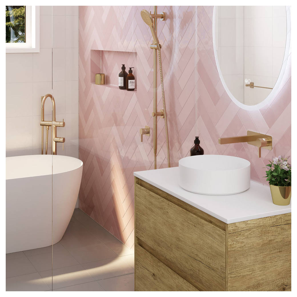 Sansa Wall Basin Mixer Set, Urban Brass