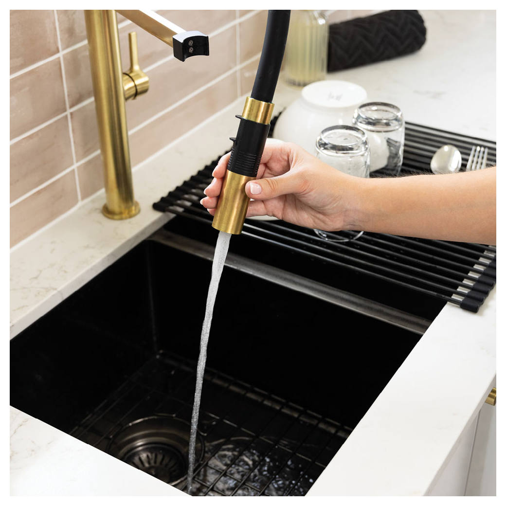 Sansa Pull Down Sink Mixer, Urban Brass