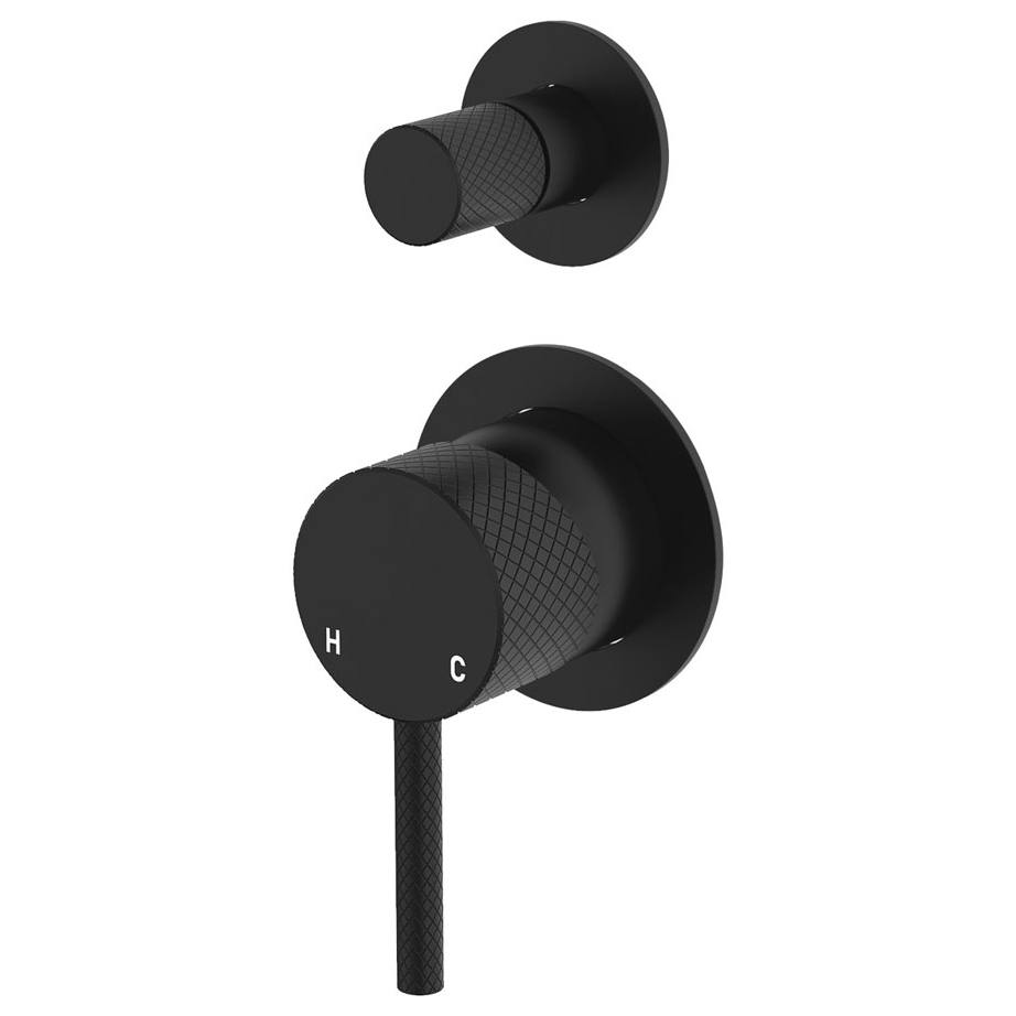 Axle Wall Diverter Mixer, Small Rnd Plates, Matte Black