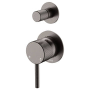 Axle Wall Diverter Mixer, Small Rnd Plates, Gun Metal