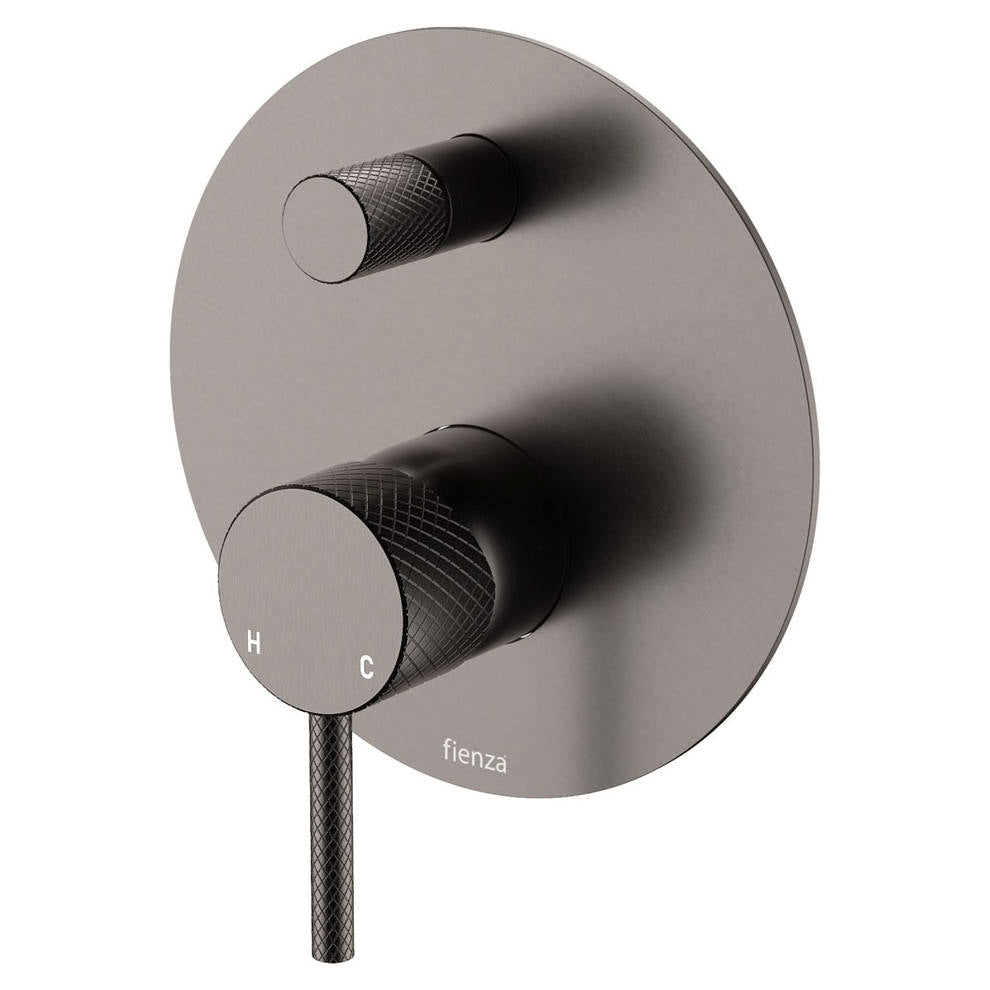 Axle Wall Diverter Mixer, Large Rnd Plate, Gun Metal