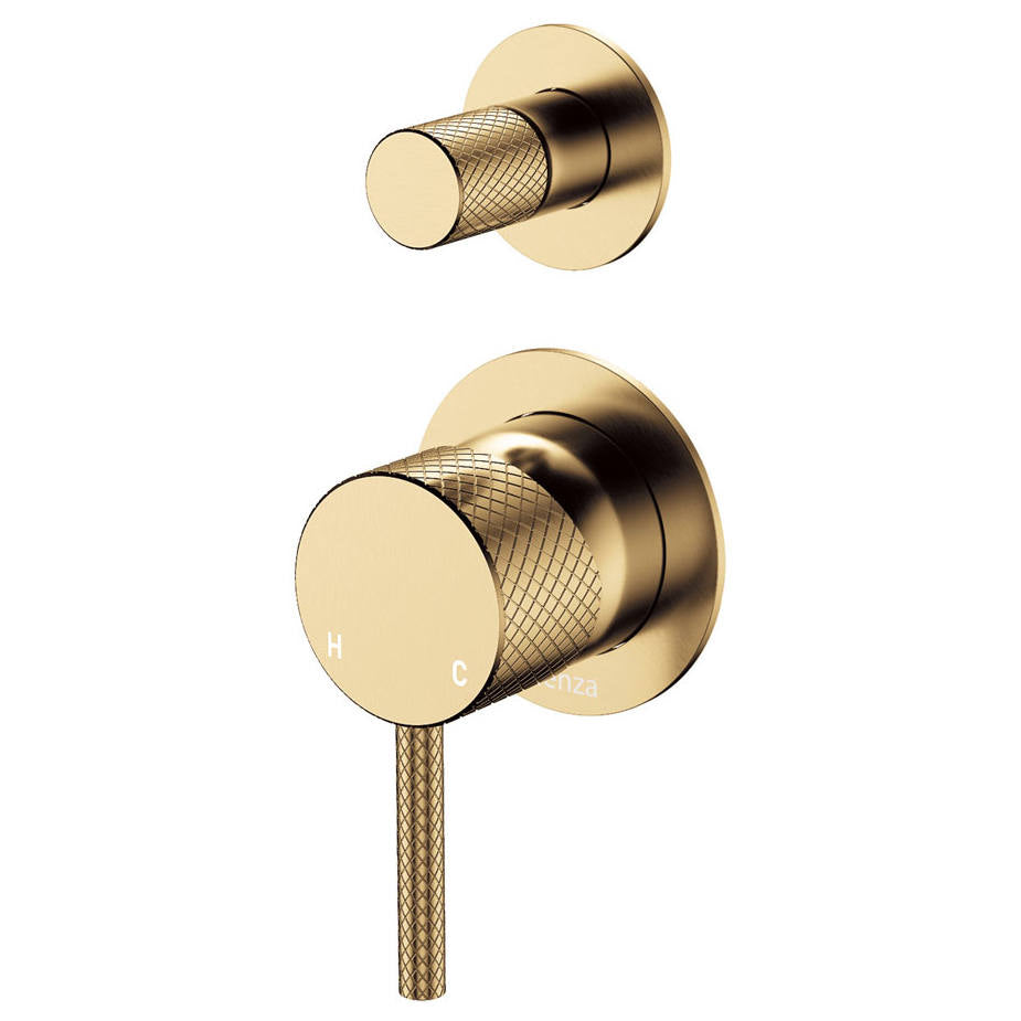 Axle Wall Diverter Mixer, Small Rnd Plates, Urban Brass