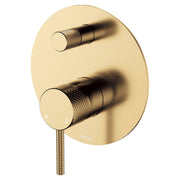 Axle Wall Diverter Mixer, Large Rnd Plate, Urban Brass