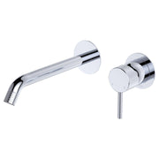 Axle Wall Mixer Set, Rnd Plates, 200mm Outlet, Chrome