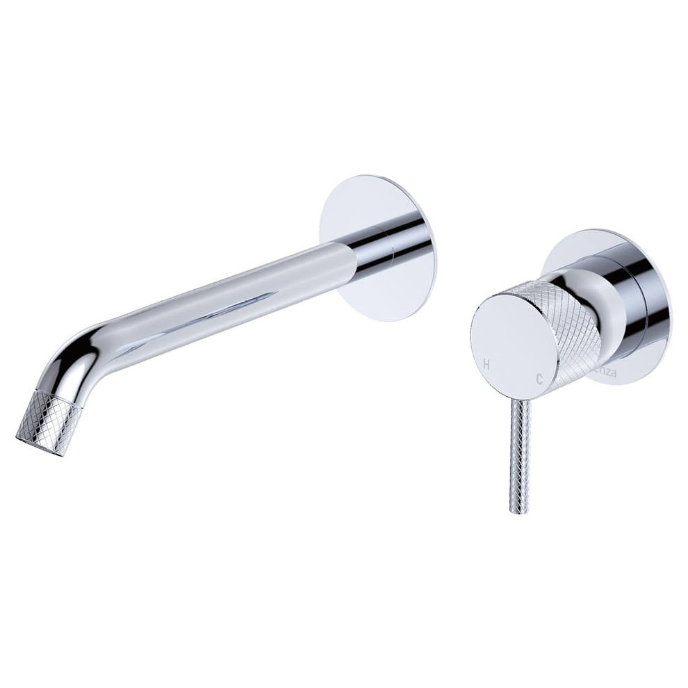 Axle Wall Mixer Set, Rnd Plates, 200mm Outlet, Chrome