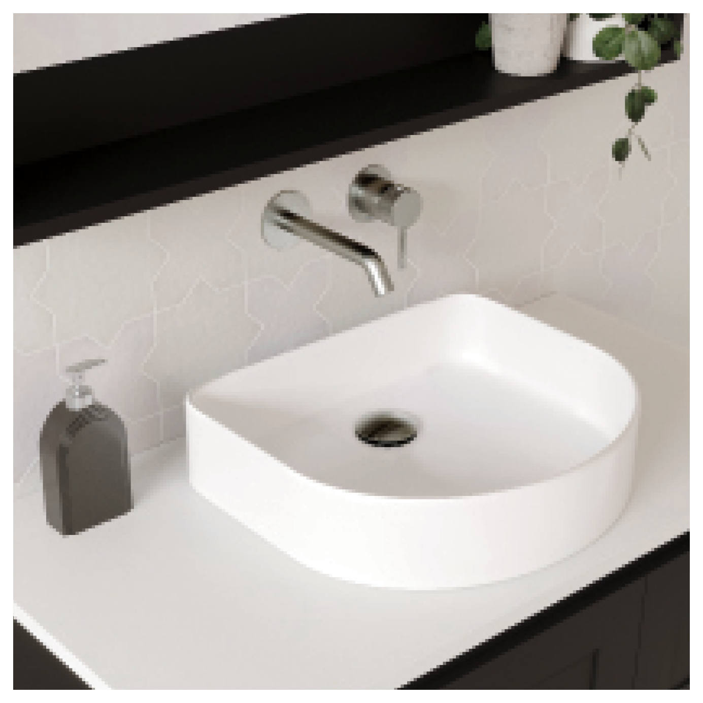 Axle Wall Mixer Set, Rnd Plates, 200mm Outlet, Brushed Nickel