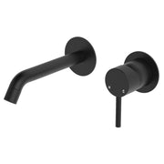 Axle Wall Mixer Set, Rnd Plates, 160mm Outlet, Matte Black
