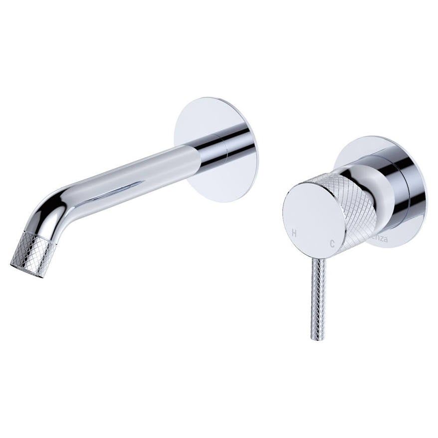 Axle Wall Mixer Set, Rnd Plates, 160mm Outlet, Chrome