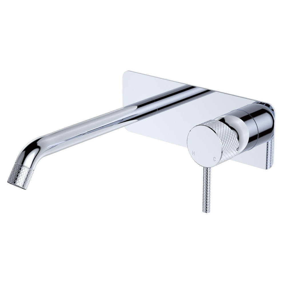 Axle Wall Mixer Set, Rect Plate, 200mm Outlet, Chrome