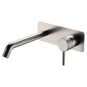 Axle Wall Mixer Set, Rect Plate, 200mm Outlet, Brushed Nickel