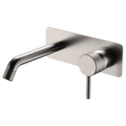 Axle Wall Mixer Set, Rect Plate, 160mm Outlet, Brushed Nickel