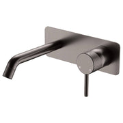 Axle Wall Mixer Set, Rect Plate, 160mm Outlet, Gun Metal