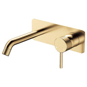 Axle Wall Mixer Set, Rect Plate, 160mm Outlet, Urban Brass