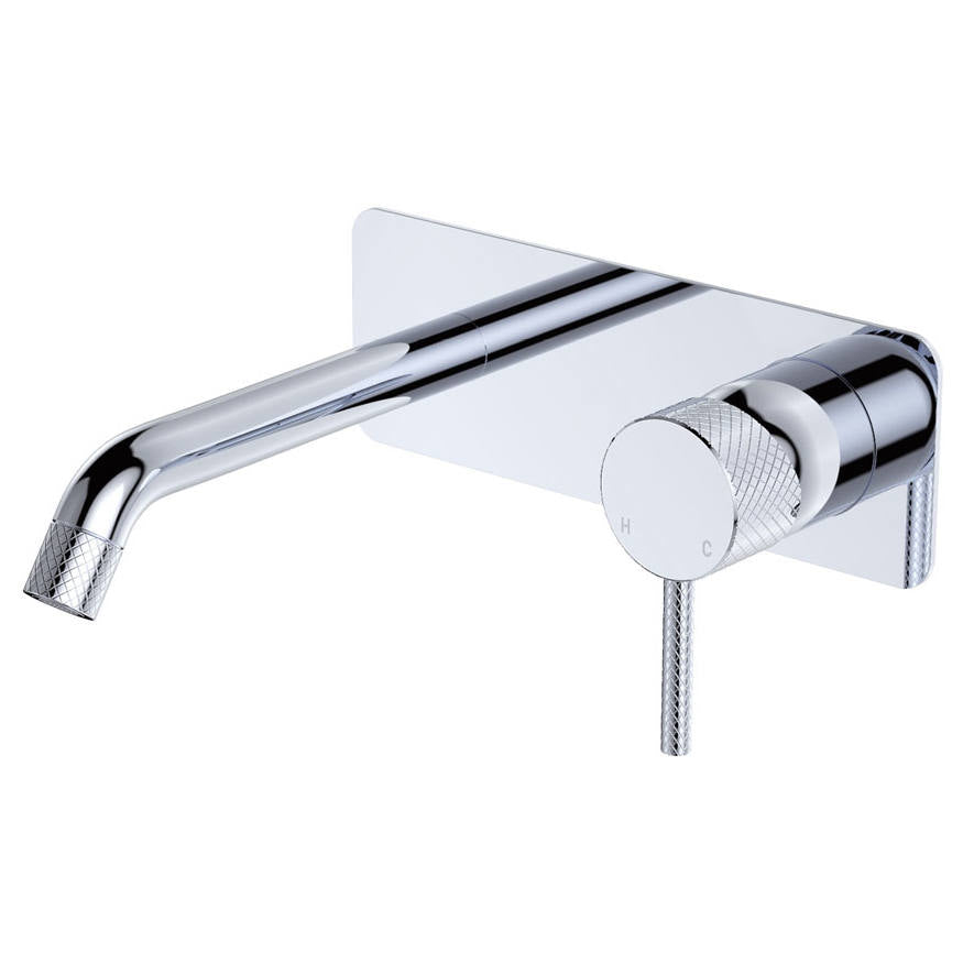 Axle Wall Mixer Set, Rect Plate, 160mm Outlet, Chrome