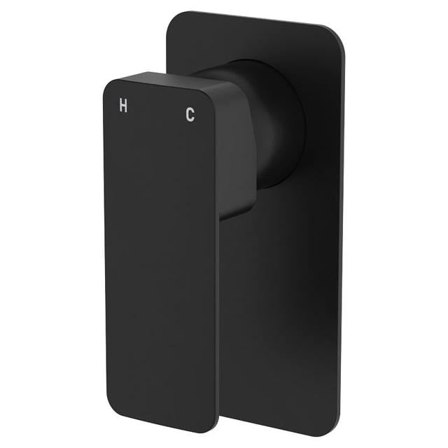 Tono Wall Mixer, Rect Plate, Matte Black