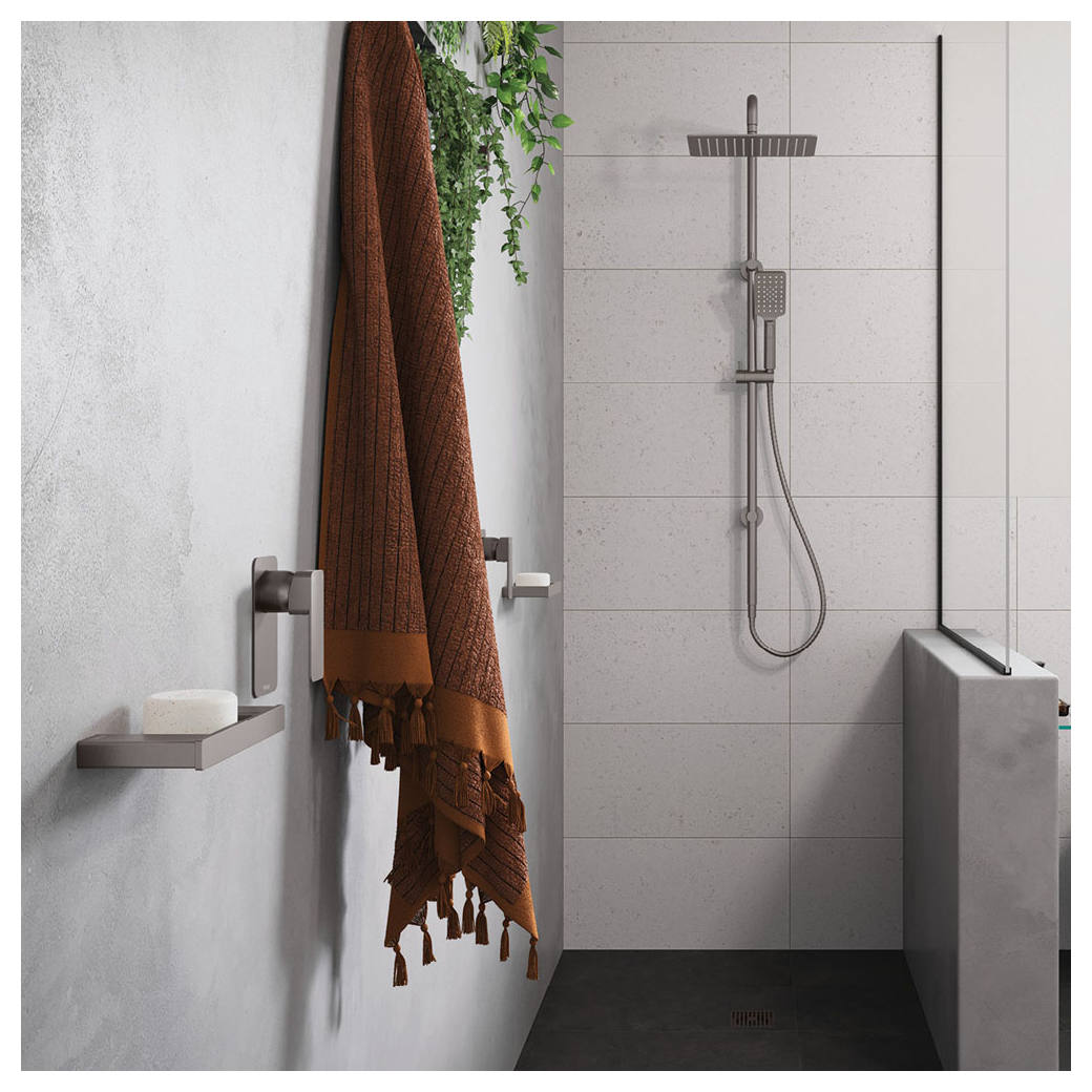 Tono Wall Mixer, Rect Plate, Gun Metal