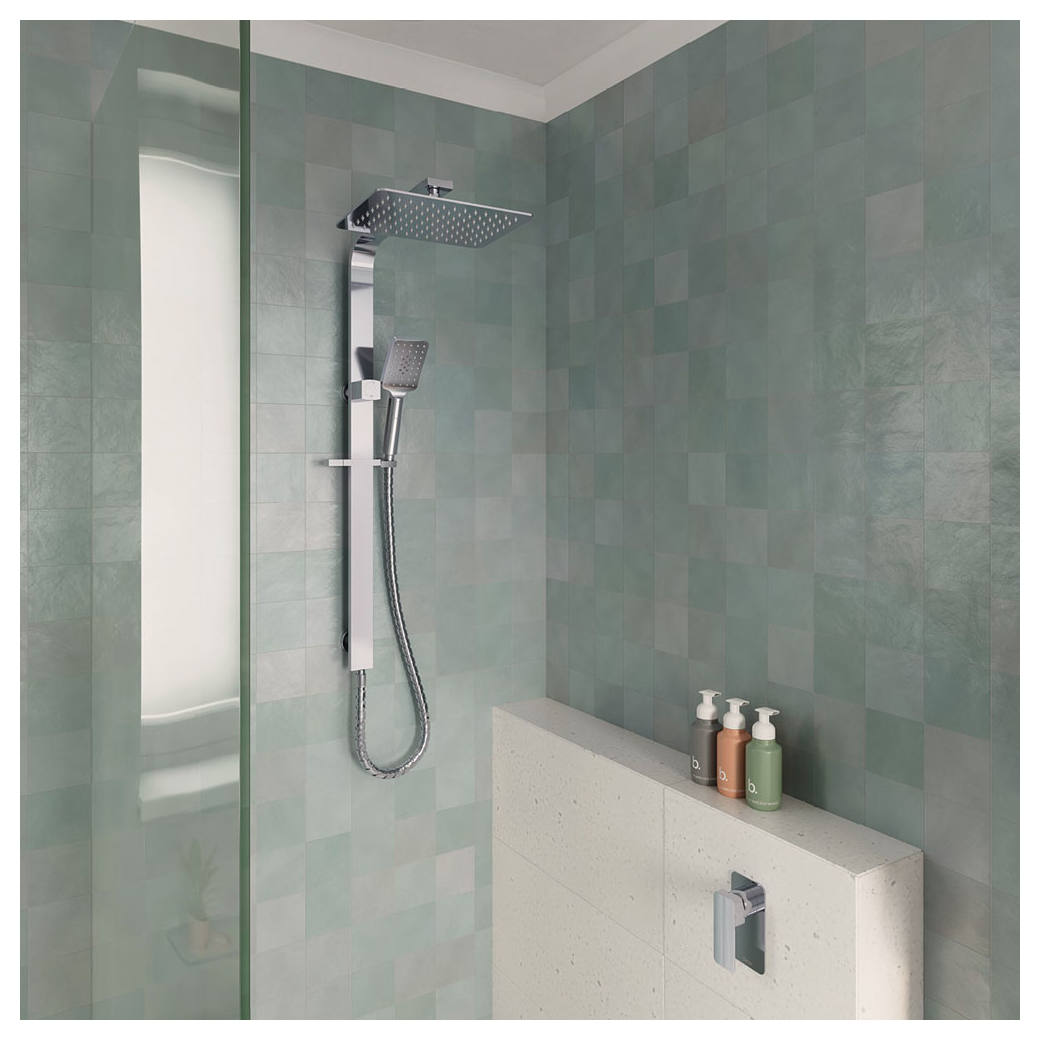 Tono Wall Mixer, Rect Plate, Chrome