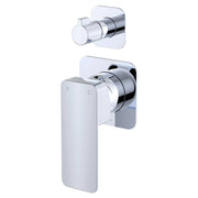 Tono Wall Diverter Mixer, Square Plates, Chrome