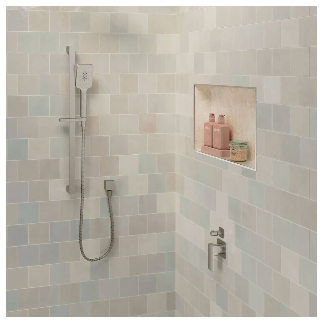 Tono Wall Diverter Mixer, Square Plates, Brushed Nickel