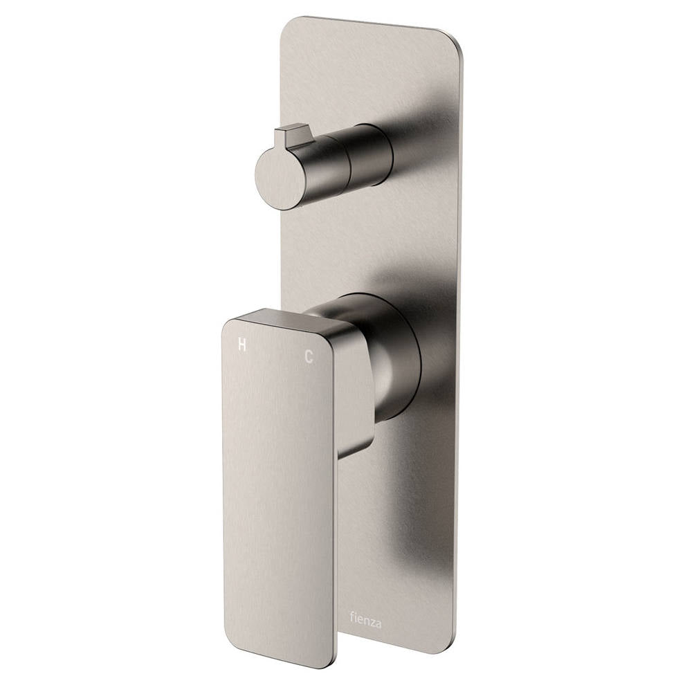 Tono Wall Diverter Mixer, Rect Plate, Brushed Nickel