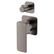 Tono Wall Diverter Mixer, Square Plates, Gun Metal