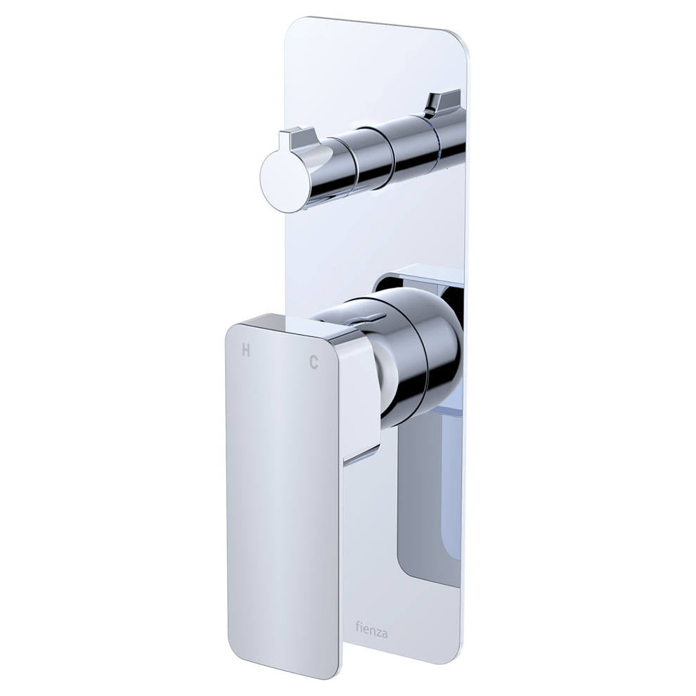 Tono Wall Diverter Mixer, Rect Plate, Chrome