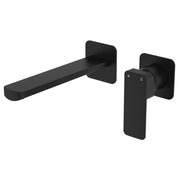 Tono Wall Mixer Set, Square Plate, 200mm Outlet, Matte Black