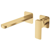 Tono Wall Mixer Set, Square Plate, 200mm Outlet, Urban Brass