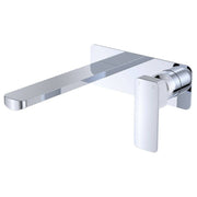 Tono Wall Mixer Set, Rect Plate, 200mm Outlet, Chrome