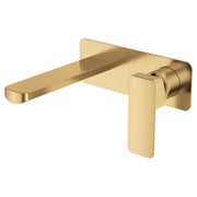 Tono Wall Mixer Set, Rect Plate, 160mm Outlet, Urban Brass