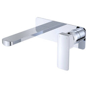 Tono Wall Mixer Set, Rect Plate, 160mm Outlet, Chrome