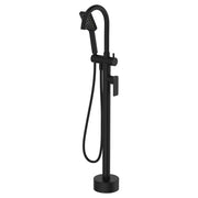 Tono Floor Mounted Bath Mixer With Hand Shower, Matte Black