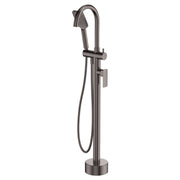Tono Floor Mounted Bath Mixer With Hand Shower, Gun Metal