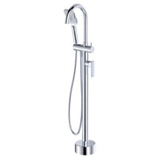 Tono Floor Mounted Bath Mixer With Hand Shower, Chrome