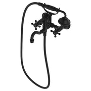 Lillian Exposed Bath Tap Set with Hand Shower, Matte Black