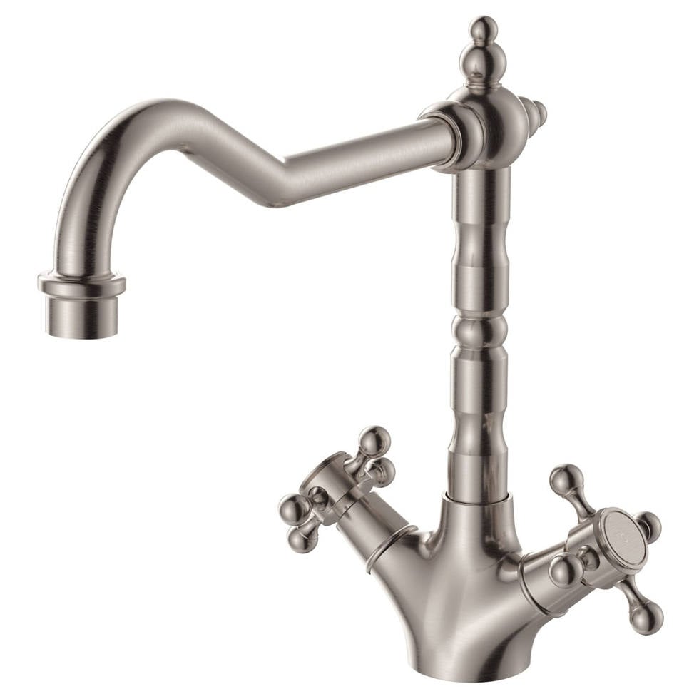 Lillian Shepherds Crook Sink Mixer, Brushed Nickel