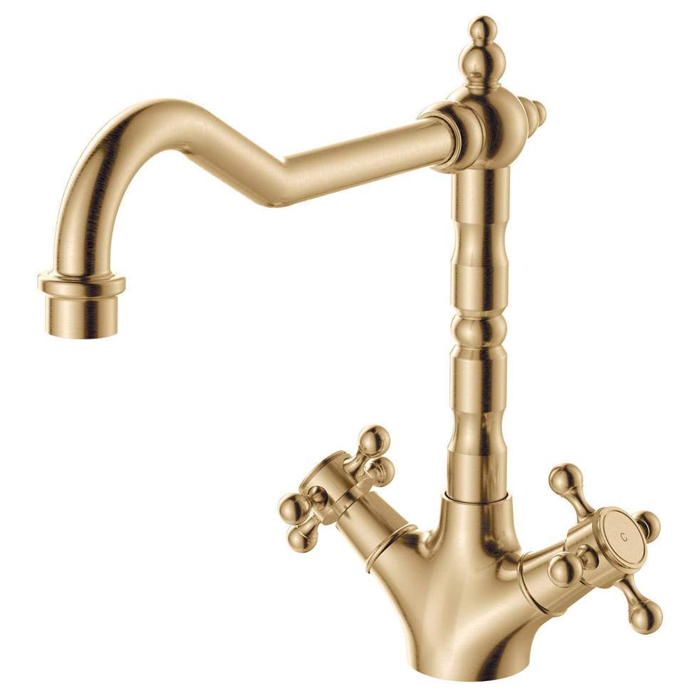 Lillian Shepherds Crook Sink Mixer, Urban Brass