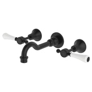 Lillian Lever Wall Set, Matte Black & Ceramic