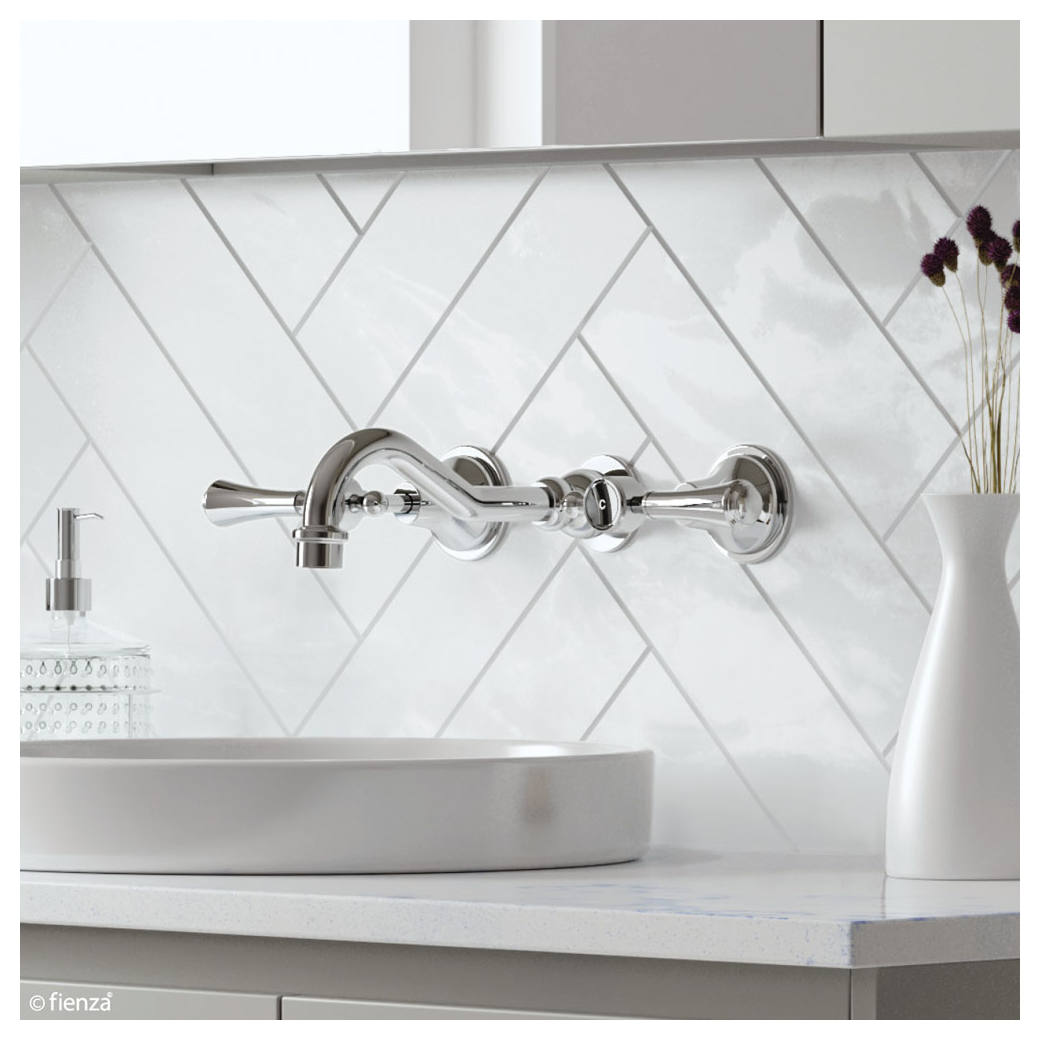 Lillian Lever Wall Set, Chrome