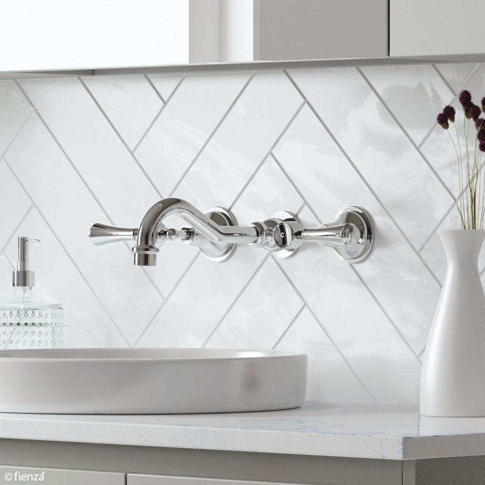 Lillian Lever Wall Set, Chrome