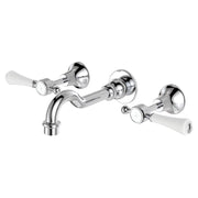 Lillian Lever Wall Set, Chrome & Ceramic