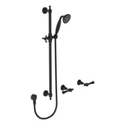 Lillian Lever Rail Shower Set, Matte Black