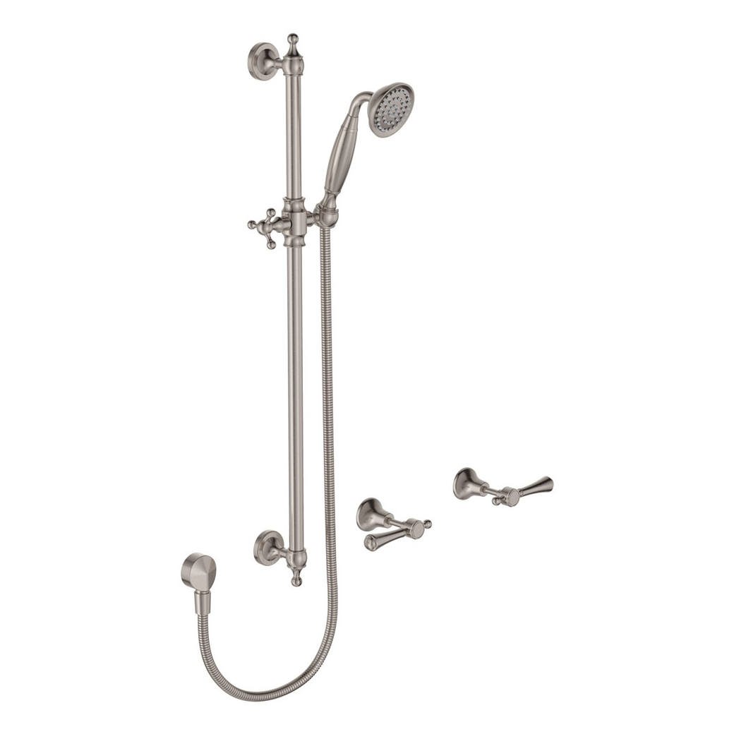 Lillian Lever Rail Shower Set, Brushed Nickel