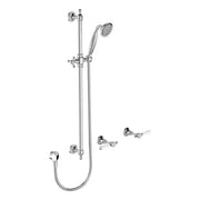 Lillian Lever Rail Shower Set, Chrome with Ceramic White Handle