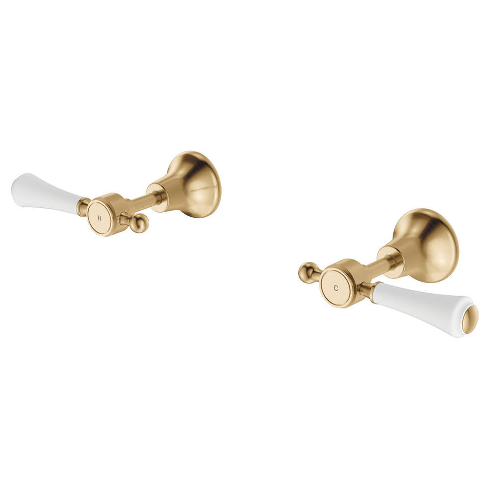 Lillian Lever Wall Top Assemblies, Urban Brass & Ceramic